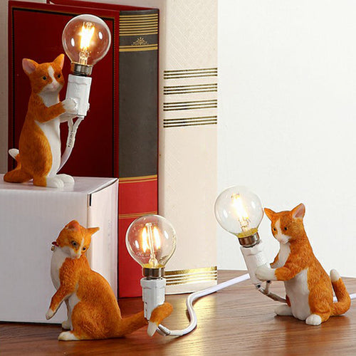Kitten Night Light - Decorative Children's Room Table Lamp