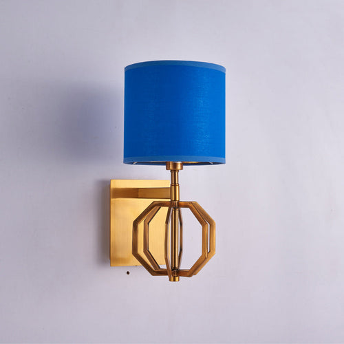 Royal Blue Wall Sconce - Modern Wall Lamp with Fabric Shade