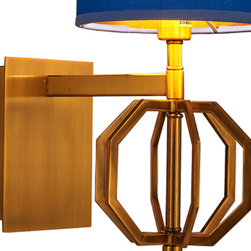 Royal Blue Wall Sconce - Modern Wall Lamp with Fabric Shade