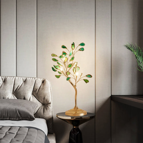 Tree Branch Table Lamp - Modern Art Deco Nightstand Lamp with Gold Base and 4-Light Design