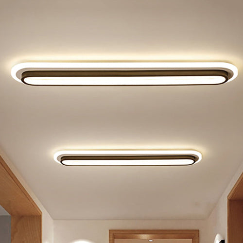 Oval LED Ceiling Light Black/White with Acrylic Diffuser