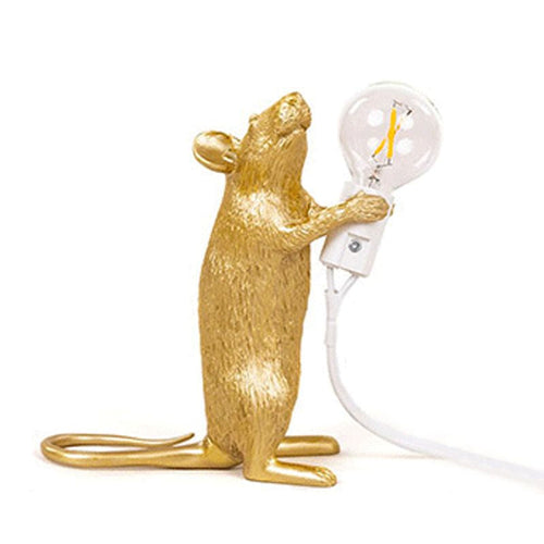 Creative Resin Rat Lamp - 1-Light Night Light with Unique Design