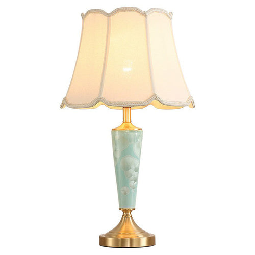 Blue Classic Table Lamp with Fabric Shade