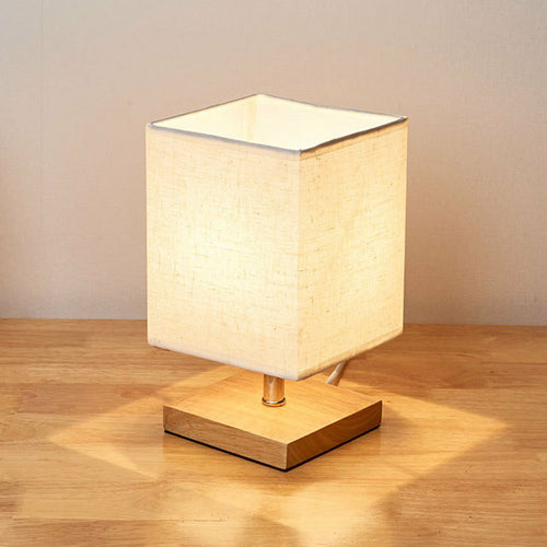 LinnenHout - Minimalist Table Lamp in Flax and Wood