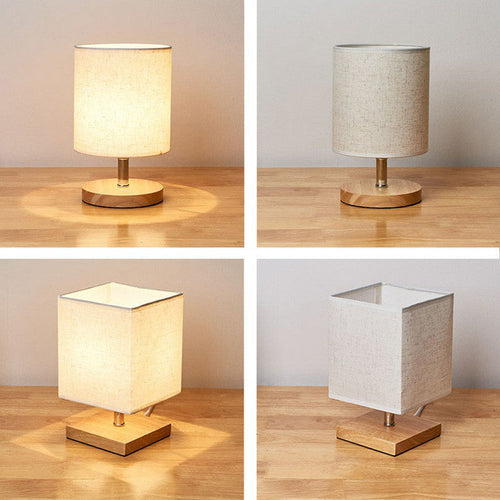 LinnenHout - Minimalist Table Lamp in Flax and Wood