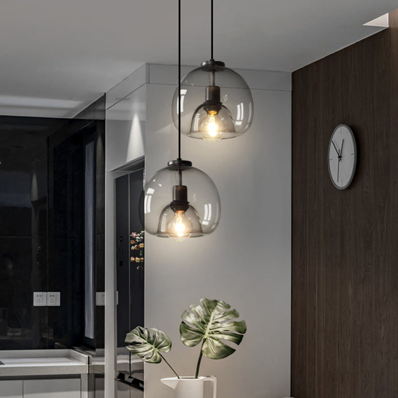 Orion Minimalist Black Hand-Blown Pendant Light
