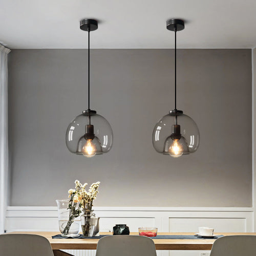 Orion Minimalist Black Hand-Blown Pendant Light