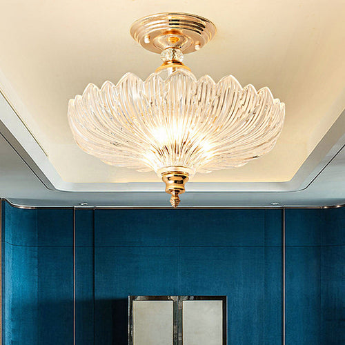 Elegant Black/Gold Ceiling Light with Crystals