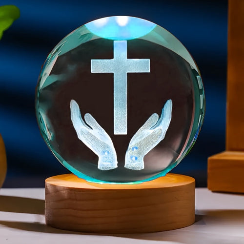 CrystalGlow - Traditional 3D Engraved Crystal Night Light