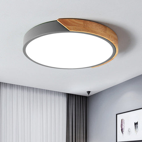 Modern LED Ceiling Light for Bedroom - Acrylic and Metal Round Recessed