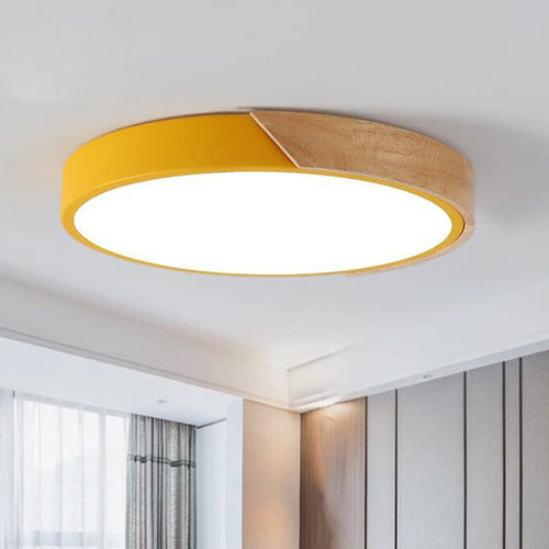 Modern LED Ceiling Light for Bedroom - Acrylic and Metal Round Recessed