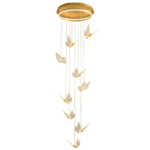 Shiny Spiral LED Pendant Light in Gold