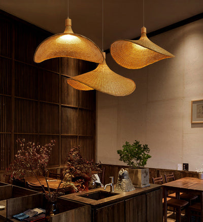 Beige Rattan Pendant Light Kit - Asian 1-Light Ceiling Lamp for Dining Table
