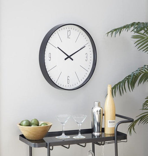 Traditional Black Glass Wall Clock