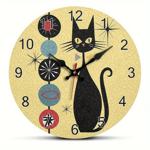 CoolCat – Silent Wooden Wall Clock with Modern Design