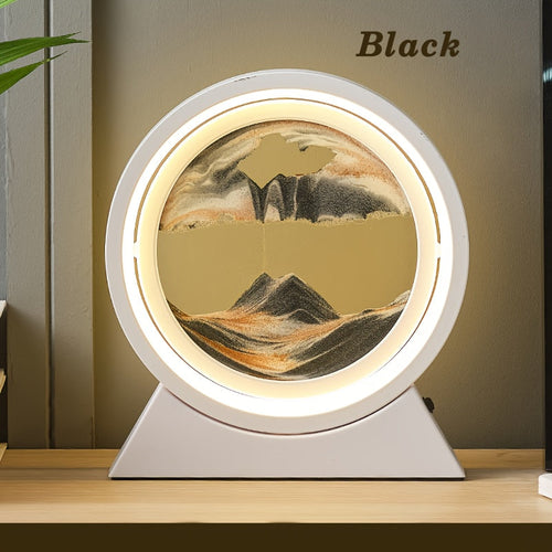 LumiSand - 3D Moving Sand Painting LED Table Lamp, Glass Sand Scene Night Light, Romantic Home Decor