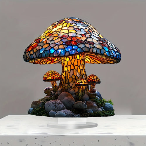 MushroomGlow - Bohemian Acrylic Table Lamp Without Electricity