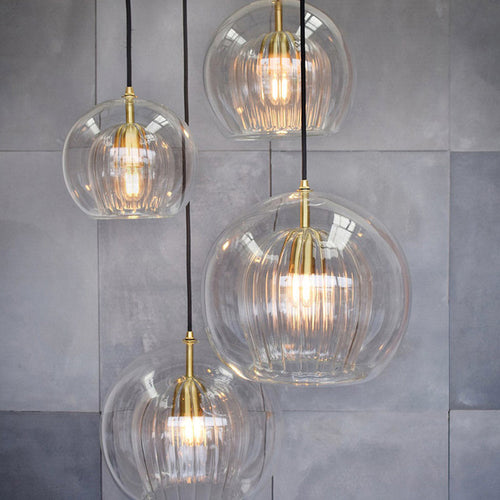 Luminara Nordic Pendant Light Kit - Clear Glass Staircase Lamp