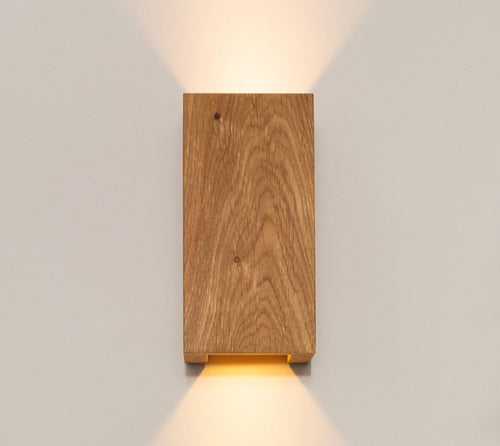 NordicGlow – Rustic Wooden Wall Lamp with LED Lighting for Living Room and Bedroom