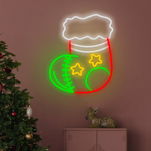 Christmas Stocking Decoration LED Neon Lamp
