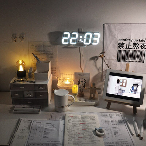 LED Digital Wall Clock – Temperature & Alarm