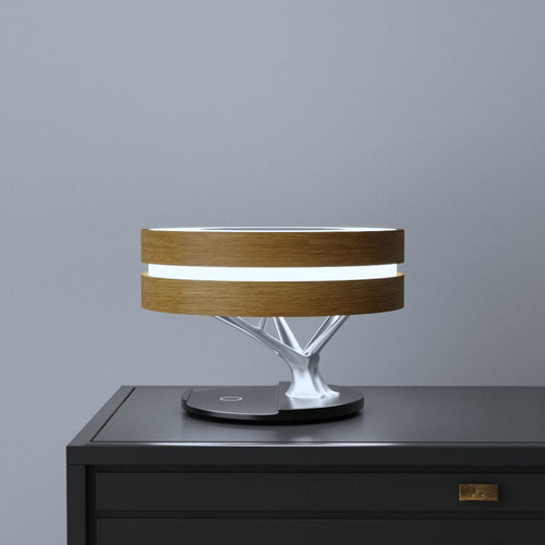 Circle of Life Lamp - Round Wooden Table Lamp