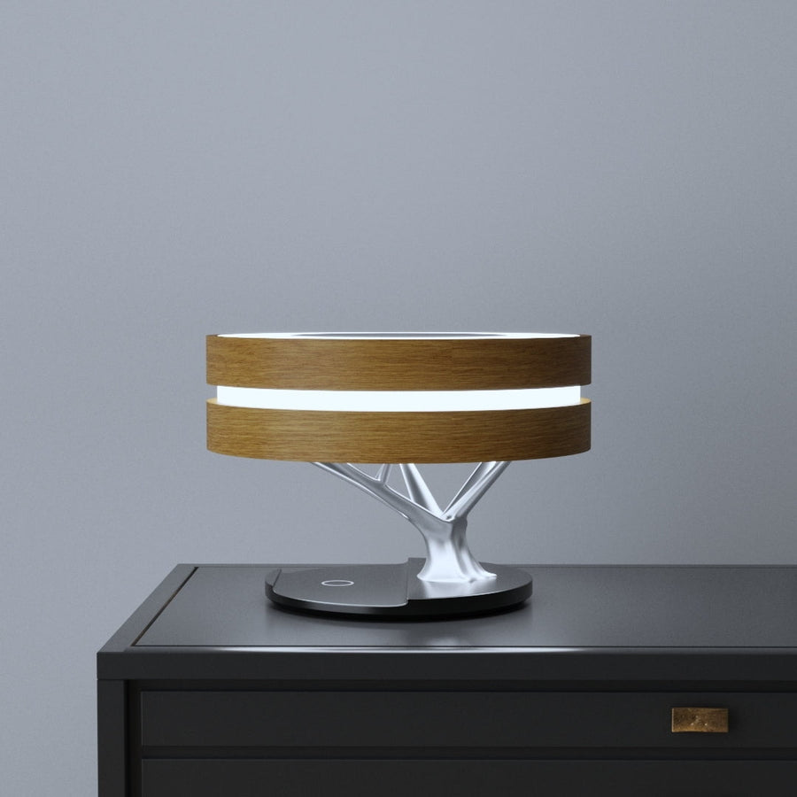 Circle of Life Lamp - Round Wooden Table Lamp