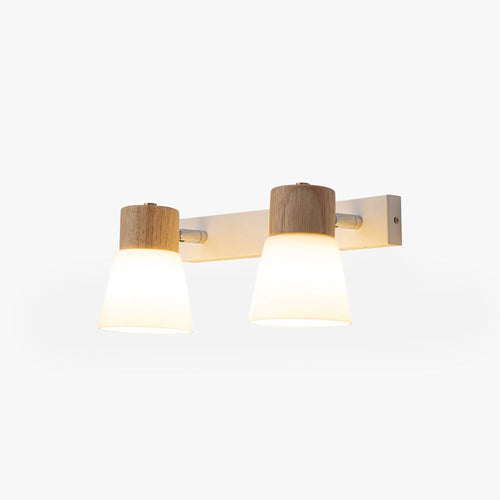 Ozawa Nordic LED Wall Light - Wood/Glass, Living/Dining Room, White