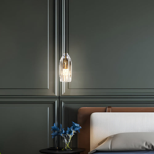 Geometric Pendant Light with Crystal Accents
