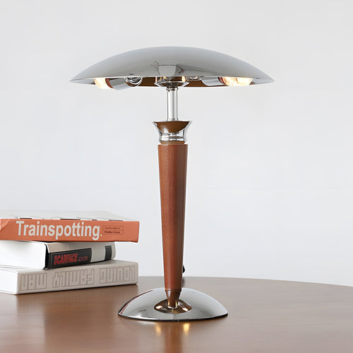 Paquebot - Vintage Mushroom Table Lamp with Wooden Dimmer