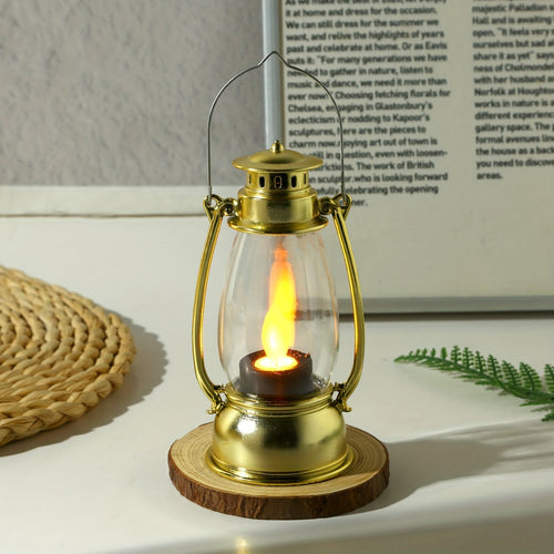 VintageGlow - LED Kerosene-Style Table Lamp with Yellow Flame