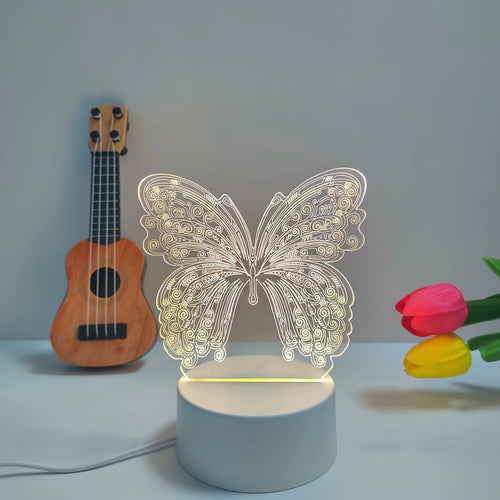 ButterflyGlow - 3D LED Night Light with Geometric Design