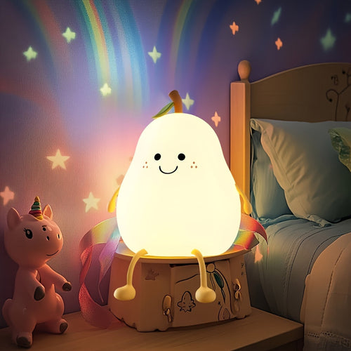 PearGlow - USB Rechargeable Pear-Shaped LED Desk Lamp with Dimmable Functions