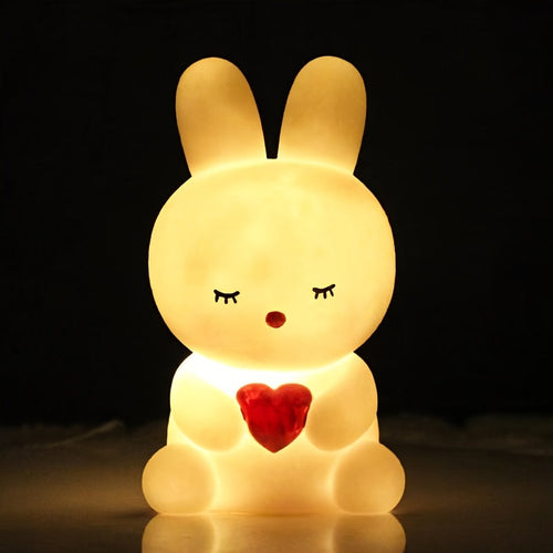 BunnyGlow - Cute Rabbit Lamp with LED Light for Decoration and Night Lighting