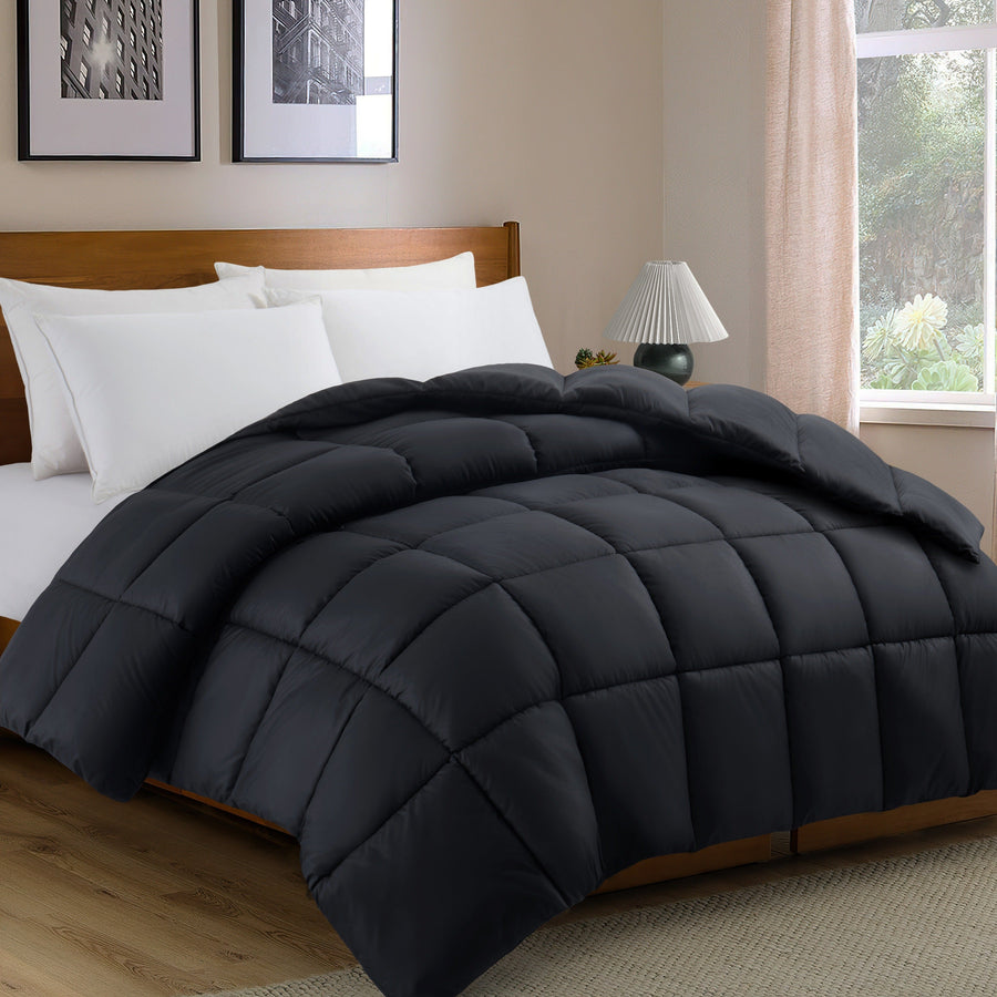 1pc Solid Colour Square Duvet – Ultra-Light Warm Polyester Bedspread for All Seasons, Soft Comfortable Duvet for Bedroom & Guest Room