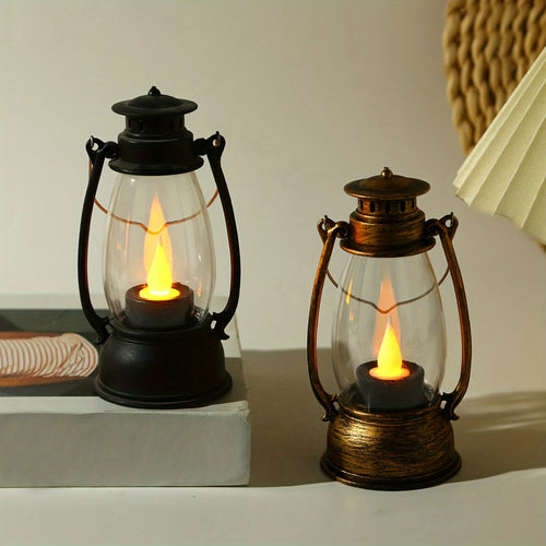VintageGlow - LED Kerosene-Style Table Lamp with Yellow Flame