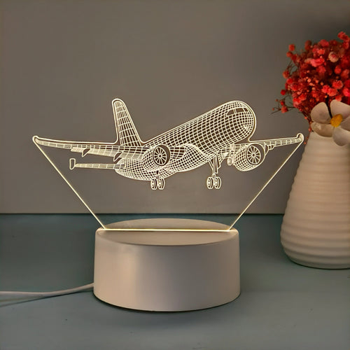 SkyGlow - 3D Airplane Acrylic Night Light with USB, LED Table Lamp