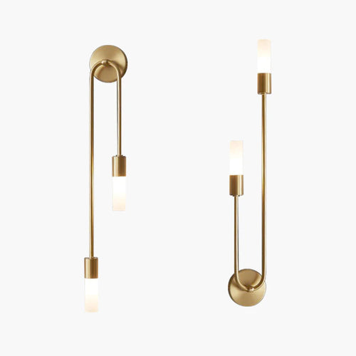 Meza Modern LED Wall Light, 2-Light, Stick, Gold, Living Room