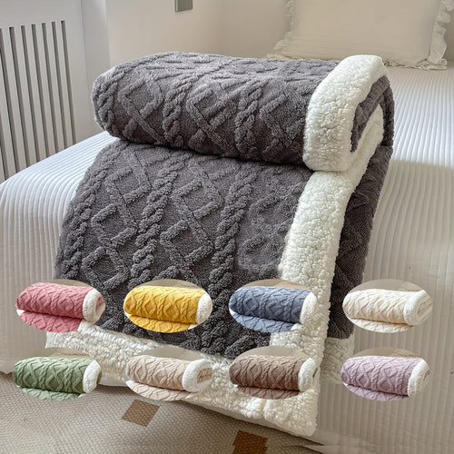 1-Piece Reversible Fleece Blanket – Thicker Sofa Blanket for Autumn & Winter, Suitable for All Seasons