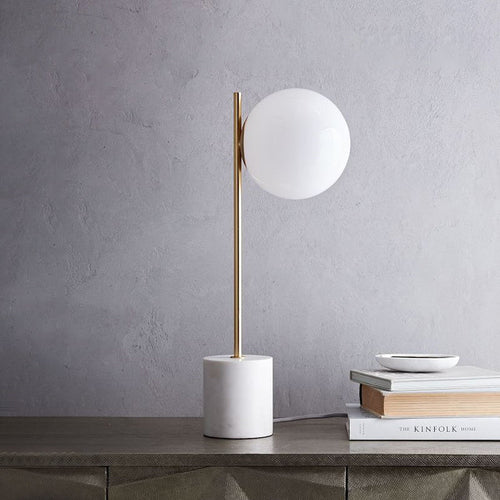 MarbleGlow - Modern Spherical Table Lamp with Marble Base