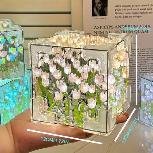 TulipGlow - Handmade Tulip LED Night Light and Mirror