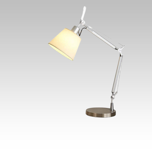 Silver Industrial Table Lamp - Telescopic Design