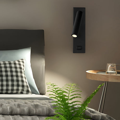 LuxiLight - Modern Adjustable LED Wall Light with Switch and USB Charging Port