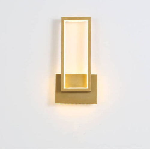 Modern Minimalist LED Wall Light in Gold Rectangular Shape
