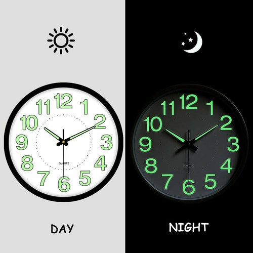 Glow-in-the-Dark Plastic Wall Clock