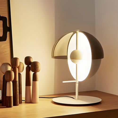 Themis - Table Lamp with Vertical Design and Horizontal Smoked Glass Shade