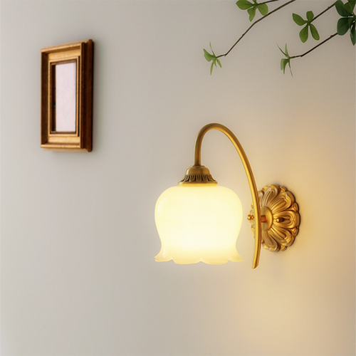 Elegant Copper Glass Wall Lamp