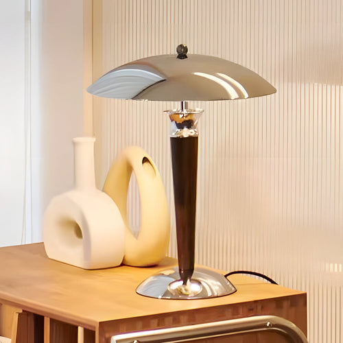 Paquebot - Vintage Mushroom Table Lamp with Wooden Dimmer