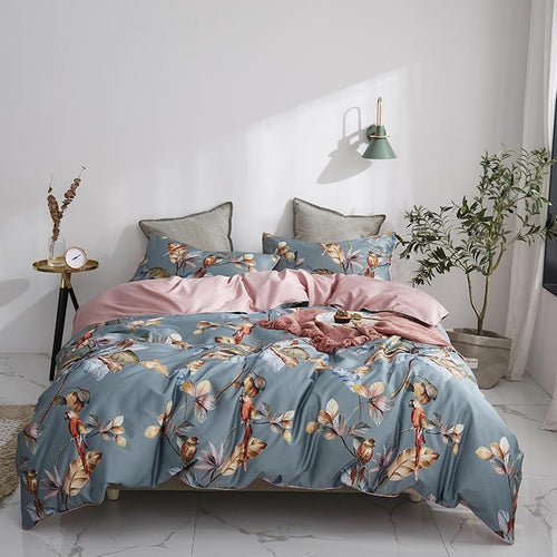 Blue-Grey Infinity Duvet Cover Set (Egyptian Cotton)