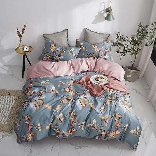 Blue-Grey Infinity Duvet Cover Set (Egyptian Cotton)